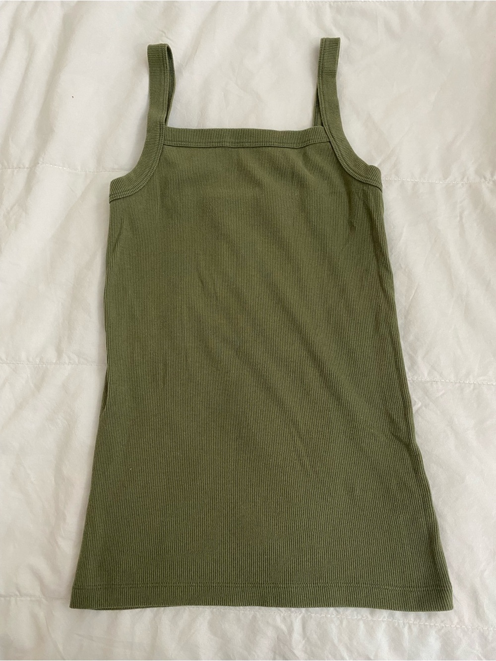 Old Navy Slim Ribbed Crewneck Top in Olive Green